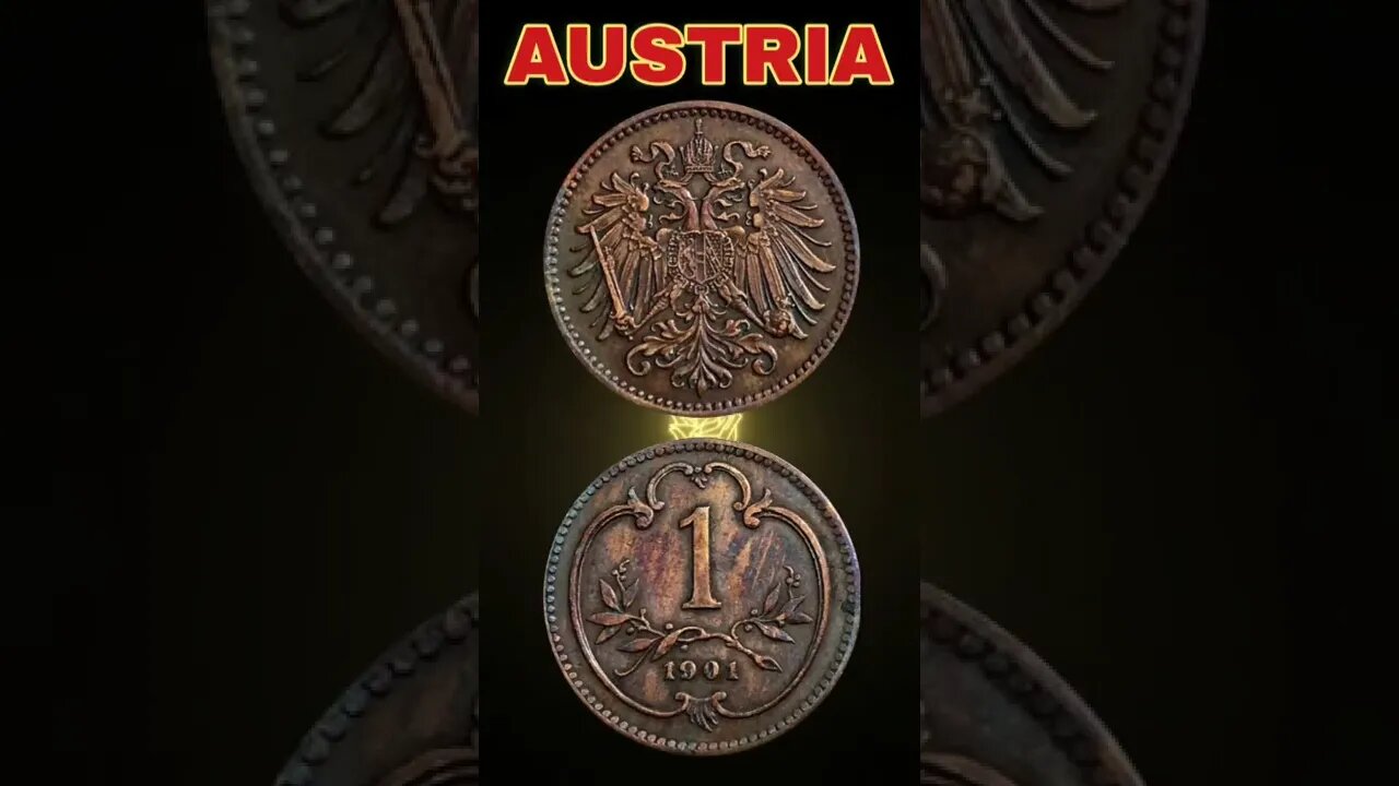 Austria 1 heller 1901.#shorts #coinnotesz