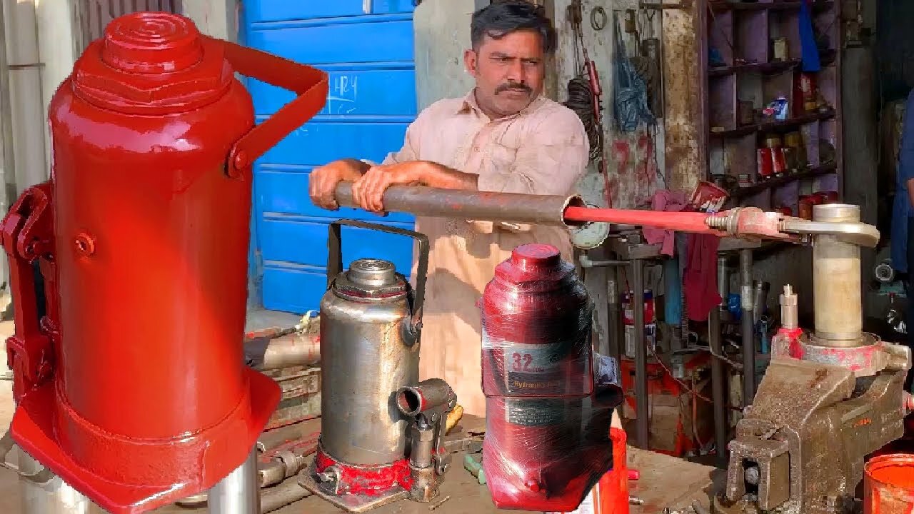 😱Hardworking Man Reassembling Fully Destroyed 32 Ton Old Hydraulic Car Jack