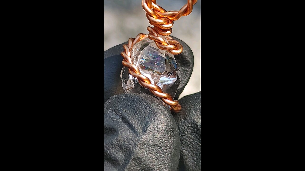 Herkimer Diamond Copper Royal Cubit Tensor Coil Dowsing Device