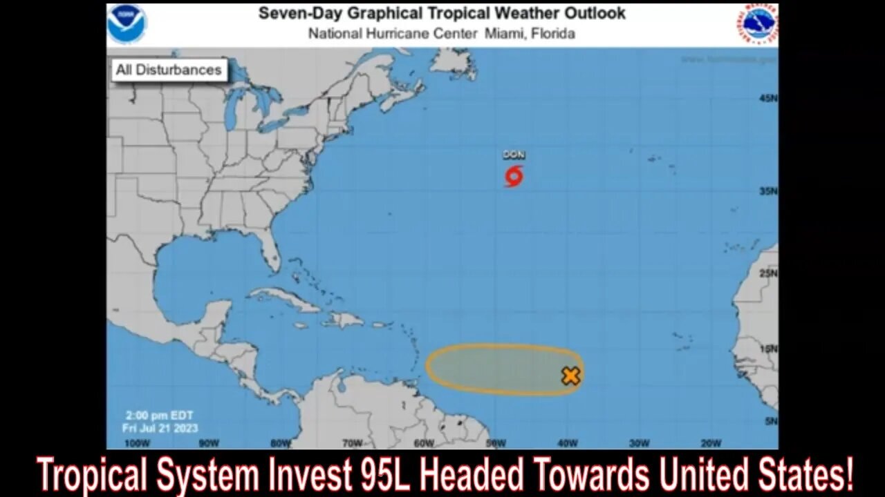 Tropical System Invest 95L Headed Towards United States!