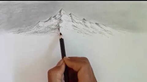 Pencil drawing landscape scenery