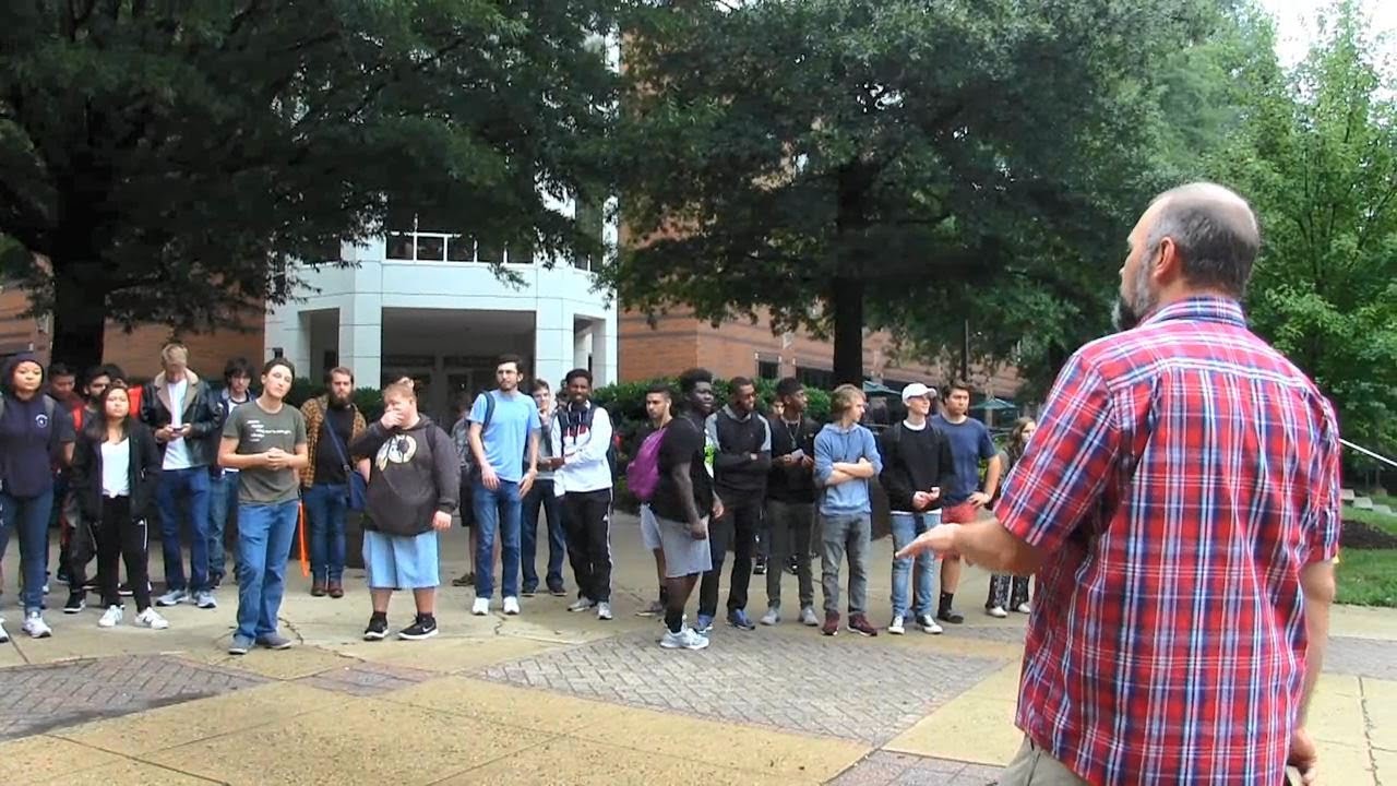 Atheists, Hypocrites and Sinners at George Mason University - Kerrigan Skelly Open Air Preaching