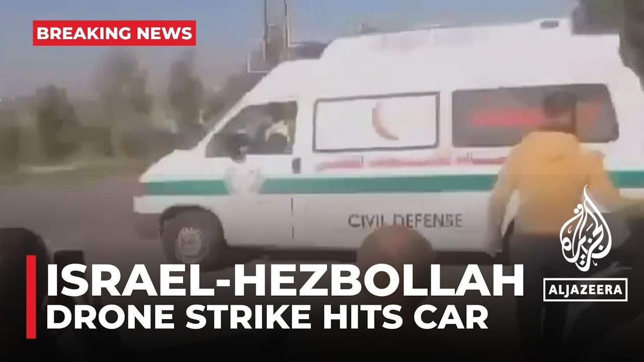 Three possible Hezbollah members killed in Israeli strike on a car in southern Lebanon