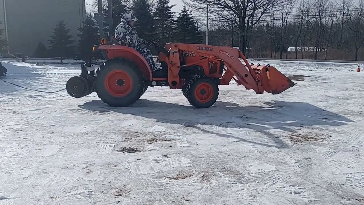 Tractor Snow Sledding !