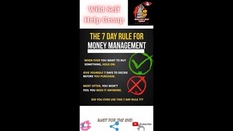 🔥The 7 day rule for money management🔥#shorts🔥#viralshorts🔥#motivation🔥#wildselfhelpgroup🔥