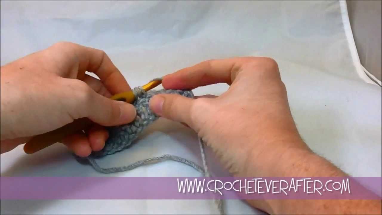 Left Hand Double Crochet Tutorial #4: DC in Middle Stitch When Working In Rows