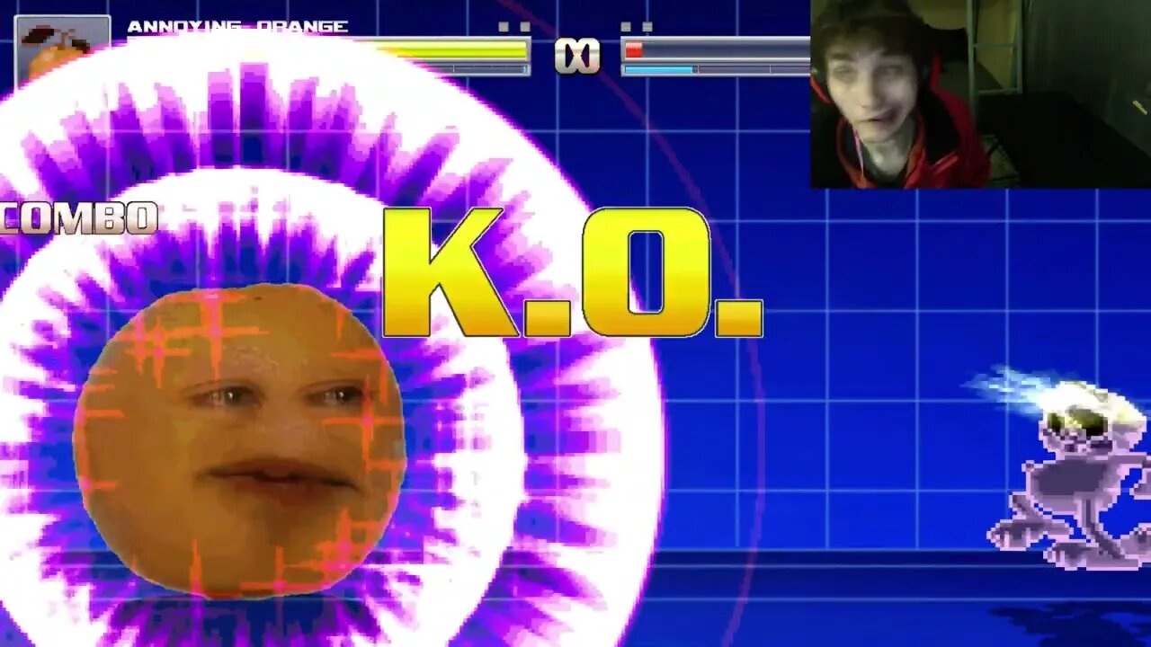 Annoying Orange VS Garfield The Cat In An Epic Battle In The MUGEN Video Game With Live Commentary