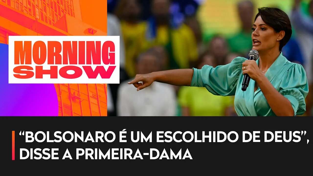 Michelle Bolsonaro faz discurso emocionado e com tom religioso