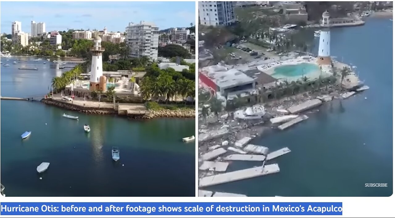 Hurricane Otis: before and after footage shows scale of destruction in Mexico's Acapulco