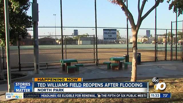 Ted Williams Field in North Park reopens after flooding