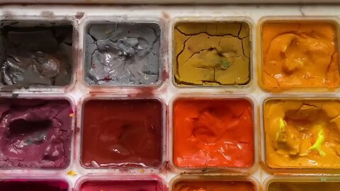 cleaning & refilling my gouache palette