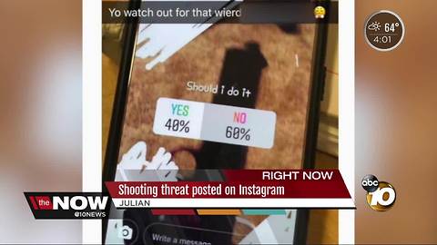 Shooting threat posted on Instagram
