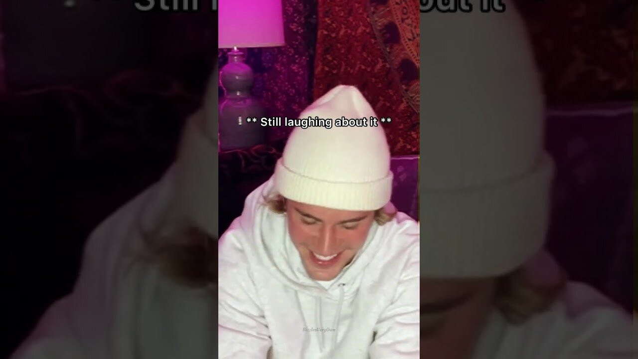 Justin Bieber Can’t Stop Laughing At Himself For A Minute Straight