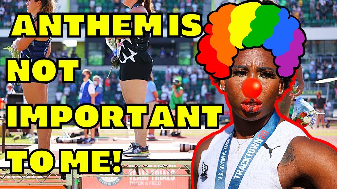 WOKE Olympic Athlete Gwen Berry is MAD at BACKLASH over TURNING her BACK to NATIONAL ANTHEM!