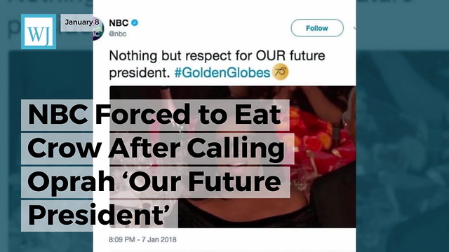 NBC Forced To Eat Crow After Calling Oprah ‘Our Future President’ Following Golden Globes Speech