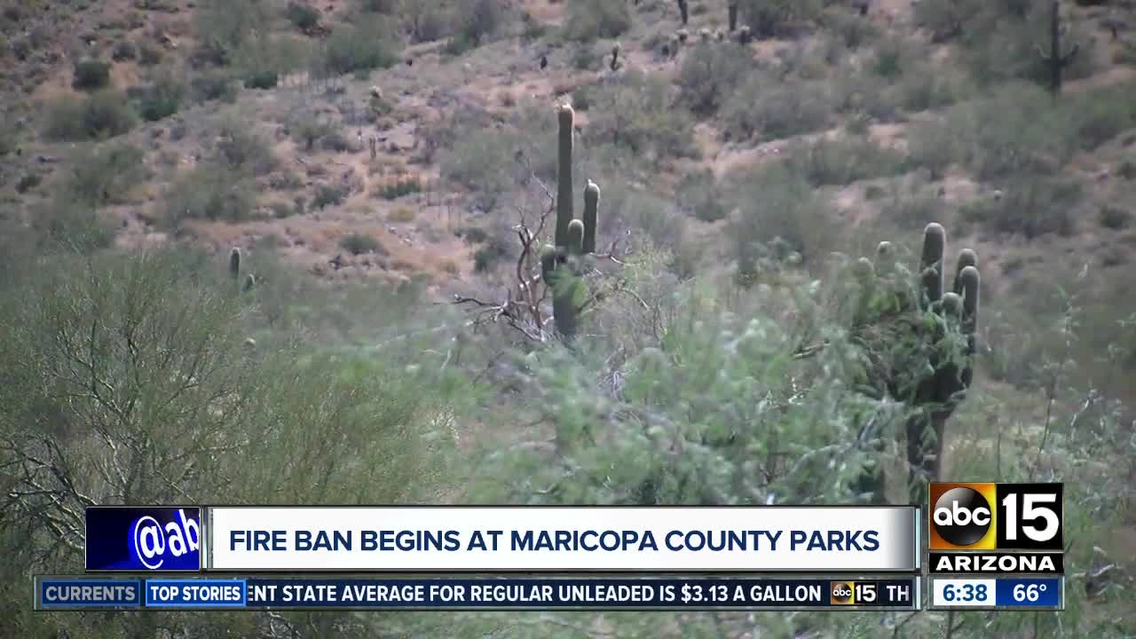 Fire ban goes into effect early at Maricopa County parks