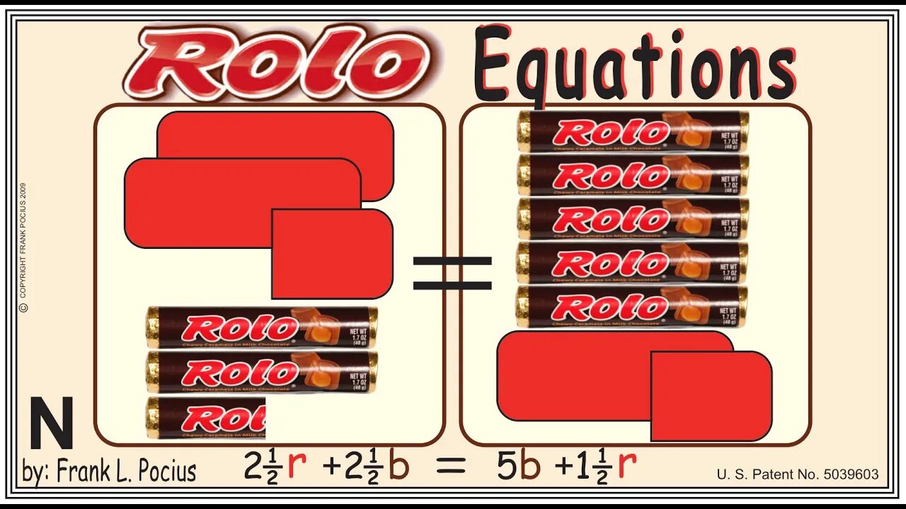 VISUAL ROLO 2.5r+2.5b=5b+1.5r EQUATION _ SOLVING BASIC EQUATIONS _ SOLVING BASIC WORD PROBLEMS