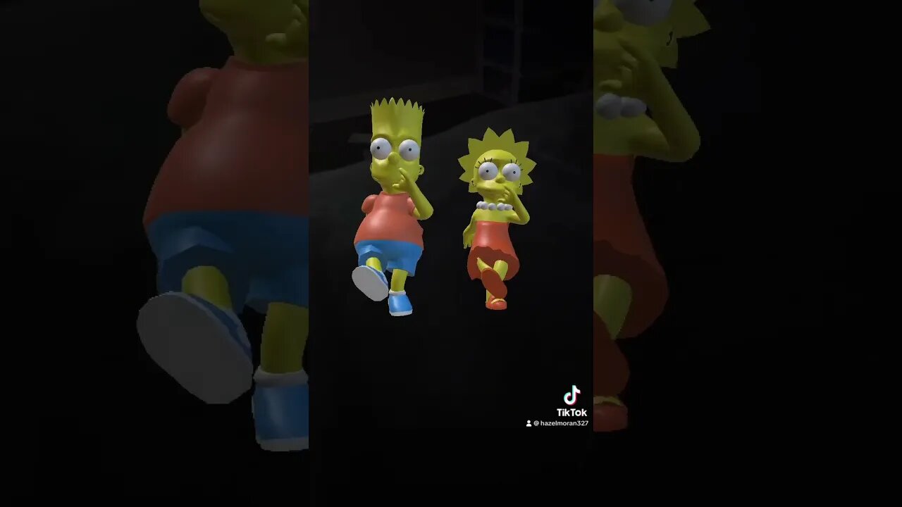 Bart and Lisa Simpson dancing