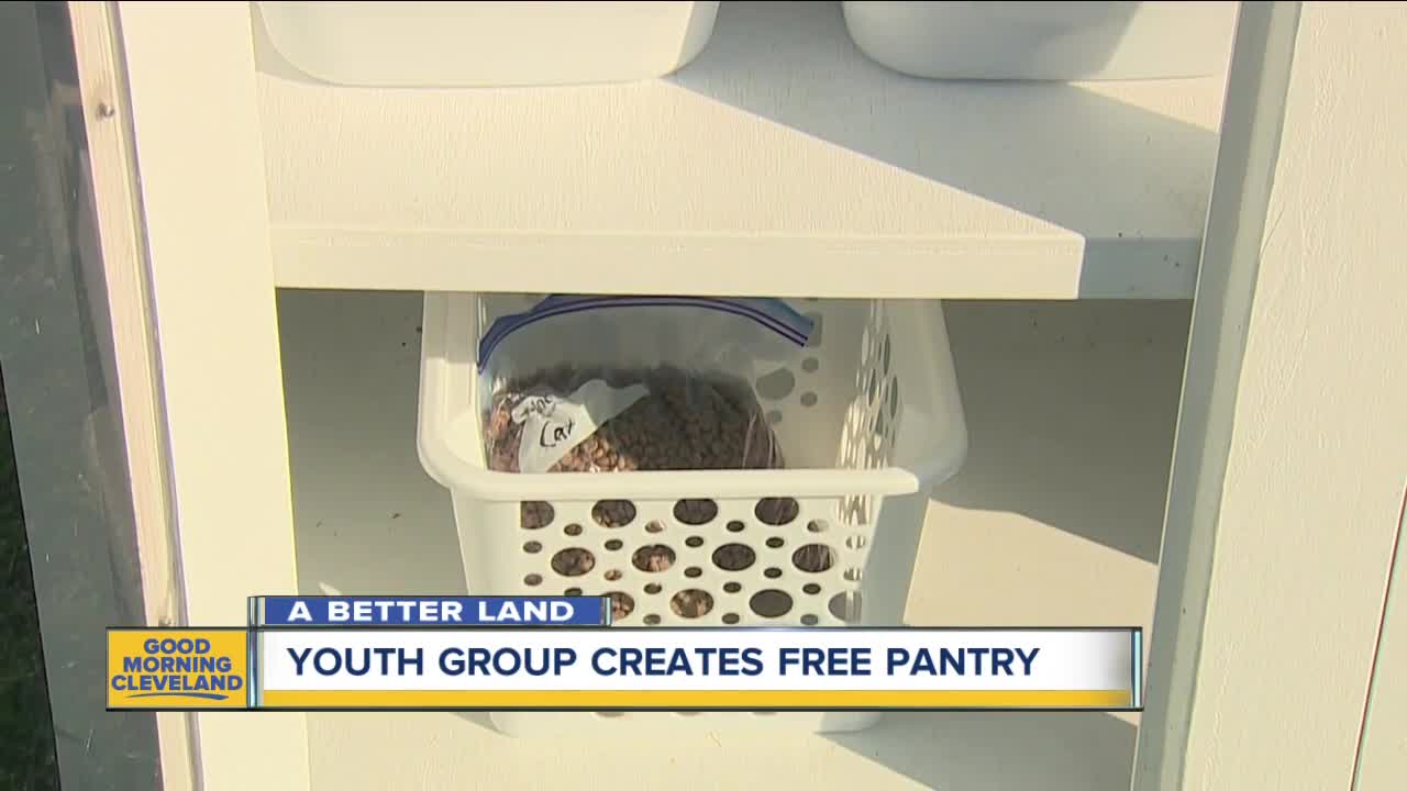 These kids set up a free neighborhood pantry for pets and people