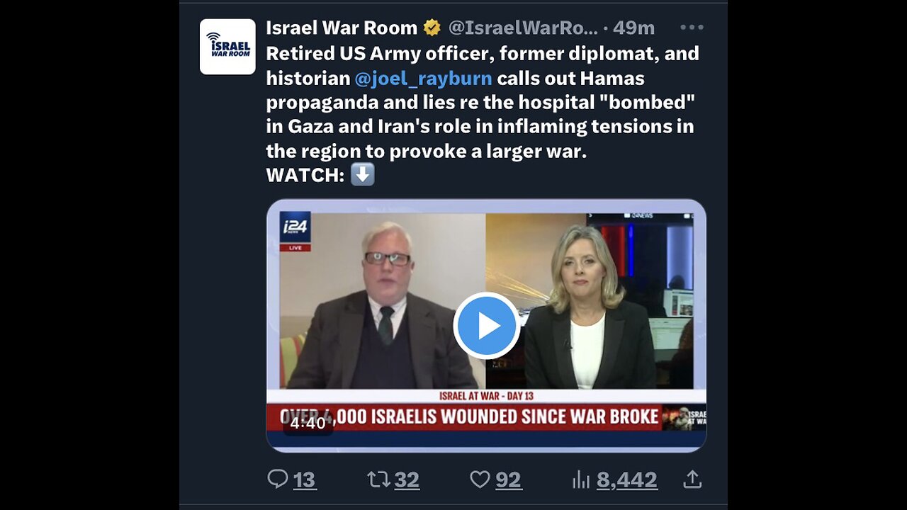 Captioned - Retired US Army officer calls out Hamas propaganda