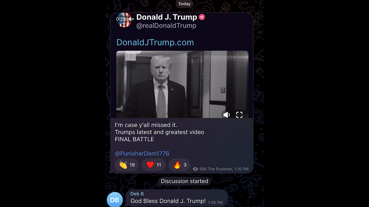 Trumps latest and greatest video FINAL BATTLE