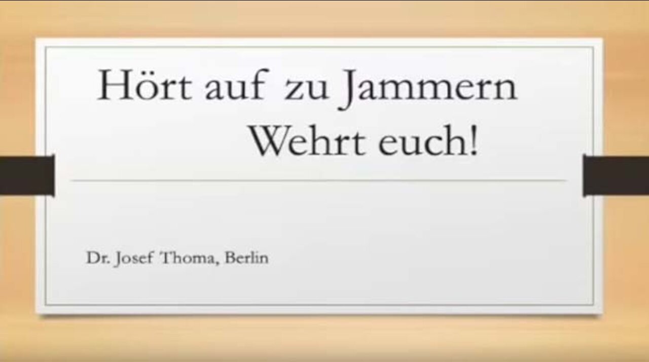 Dr. Thoma: Hört auf zu jammern - wehrt euch!