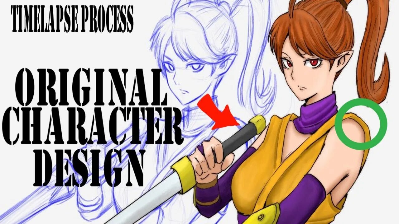 Ninja Elf~!!?? - Original Character Design~! - Drawing Stream timelapse - 9-23-23