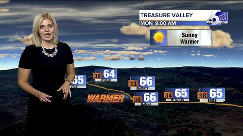 A warming trend begins, highs could return to the 70s by Tuesday