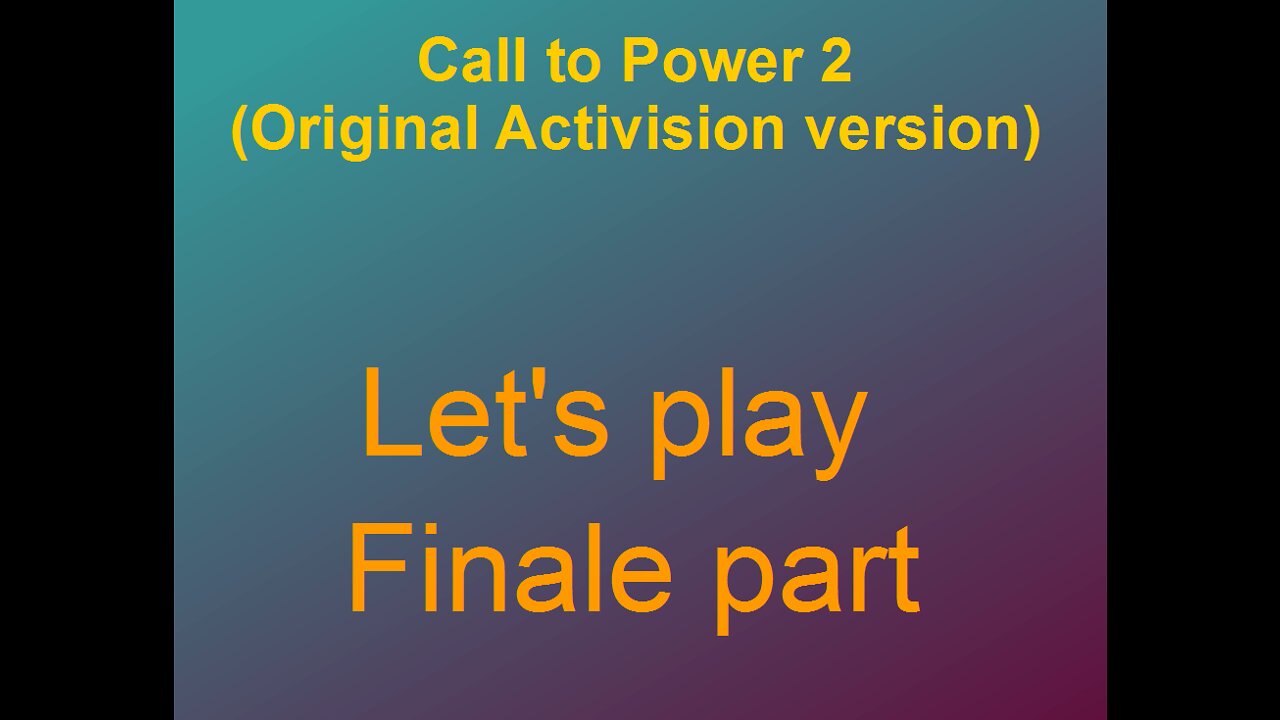 Lets play Call to power 2 Part final part 2