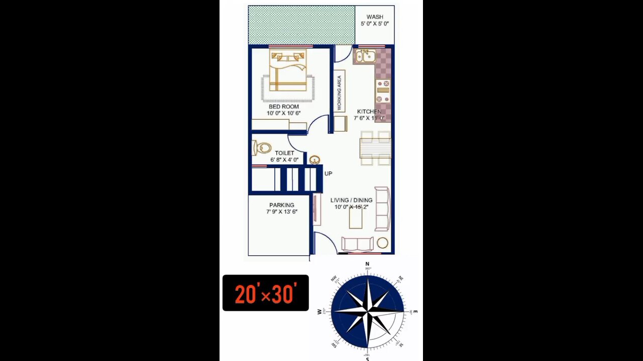 20 by 30 house plan,2 0×30 house plan