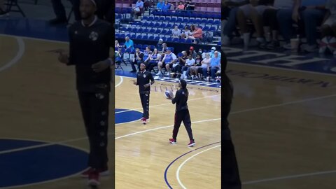 Harlem Globetrotters warm up at the North Charleston Coliseum