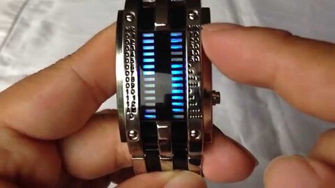 Youyoupifa alloy bracelet style LED watch with 28 blue LED lights for time & date display review