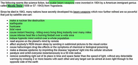 Scalar Weapons In The Hands Of The Most Evil! 2017 NLT