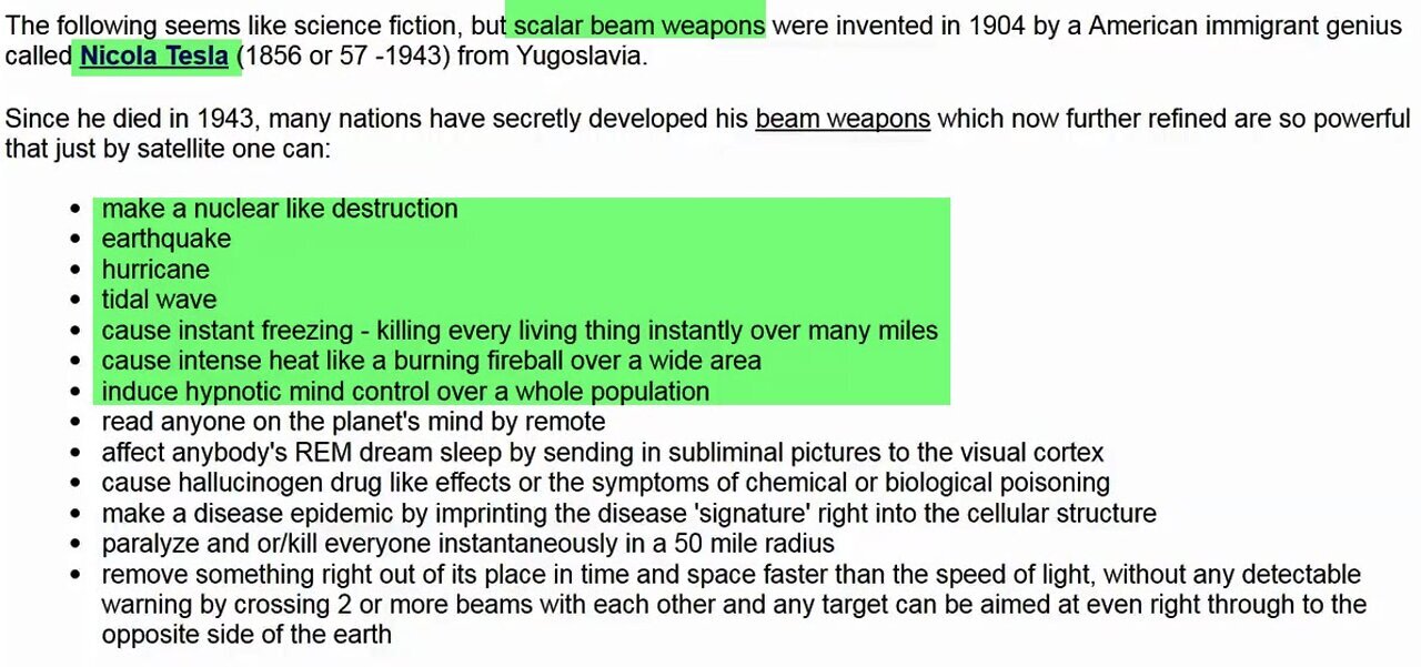 Scalar Weapons In The Hands Of The Most Evil! 2017 NLT