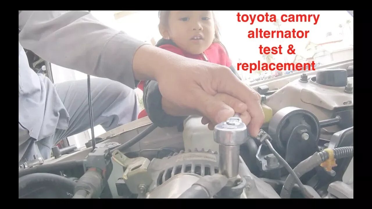 my little helper replacing a bad alternator Toyota Camry √ Fix it Angel