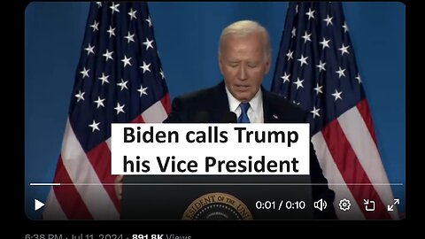 Biden calls Trump his Vice President