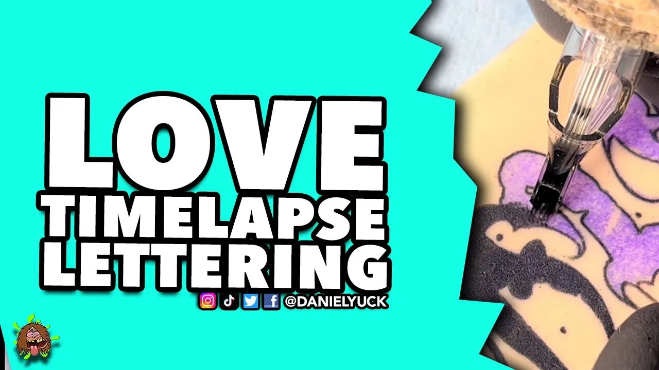 LOVE Lettering Timelapse Video FREE STENCIL