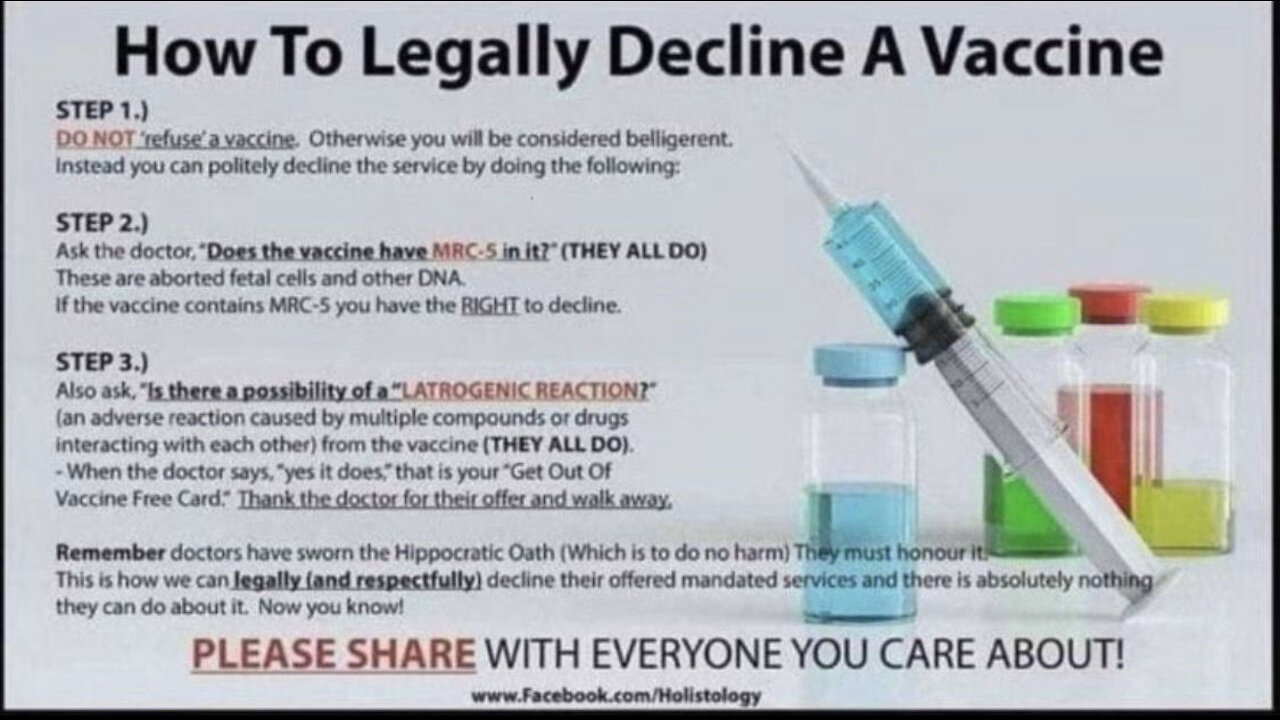 How to legally decline a vaccine and we are protected by Nuremberg Code