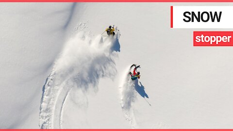 Fearless videographer shoots winter sports while skiing at 55mph