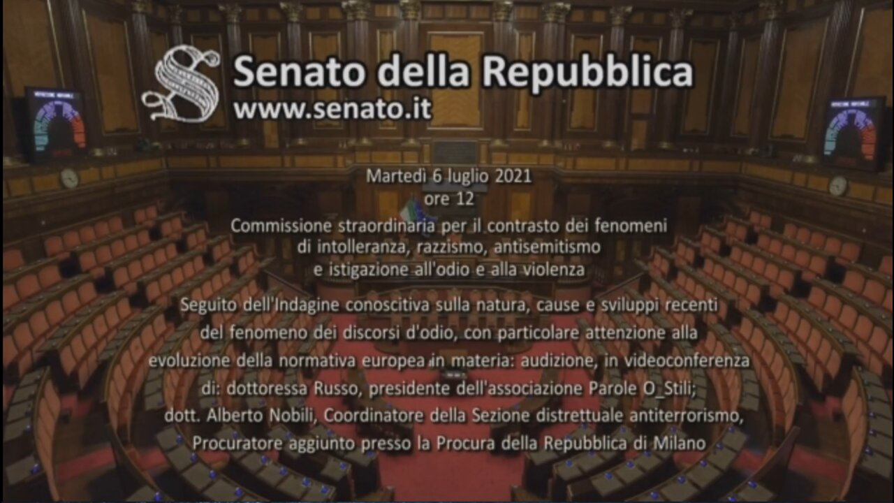 🔴 Commissione per contrasto fenomeni d'intolleranza, razzismo e istigazione all'odio e alla violenza