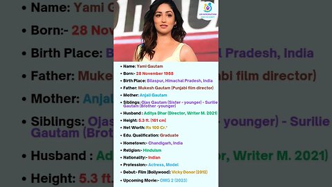 Yami Gautam Biography | Bollywood Actress #shorts #trending #omg2 #tseries #bollywood