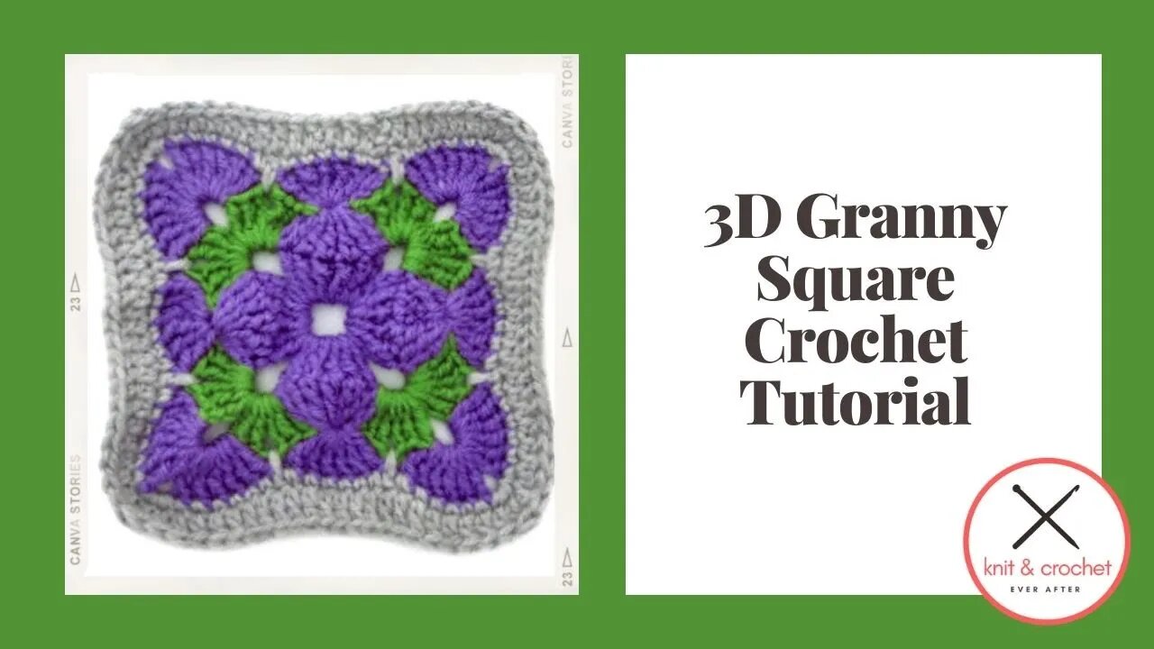 Left Hand Motif of the Month May 2013: 3D Crochet Granny Square Tutorial Part 4