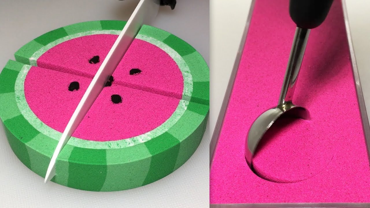 sand cutting ! Relaxing sounds! Satisfying ASMR Video