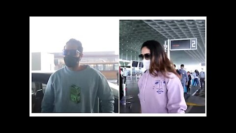 Ayushmann Khurrana and Mira Rajput snapped at the Airport | SpotboyE