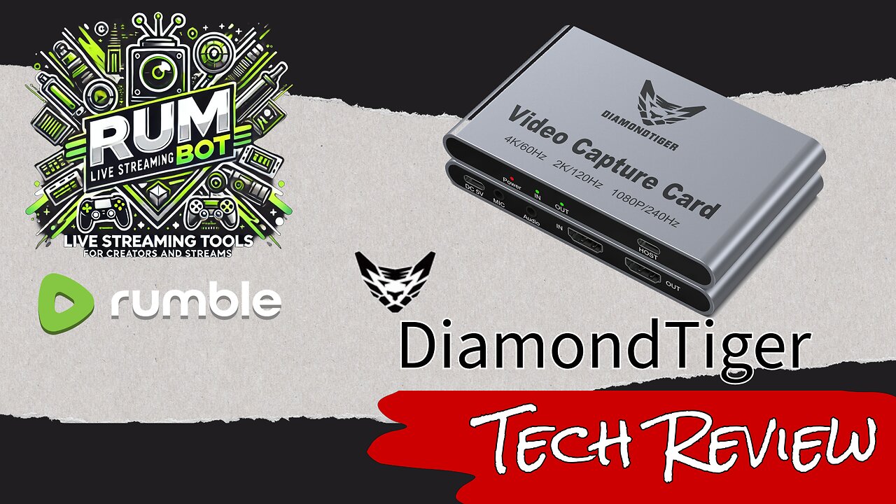 DiamondTiger 4K 60FPS Capture Card Review and SetUp for Live Streaming or Recording