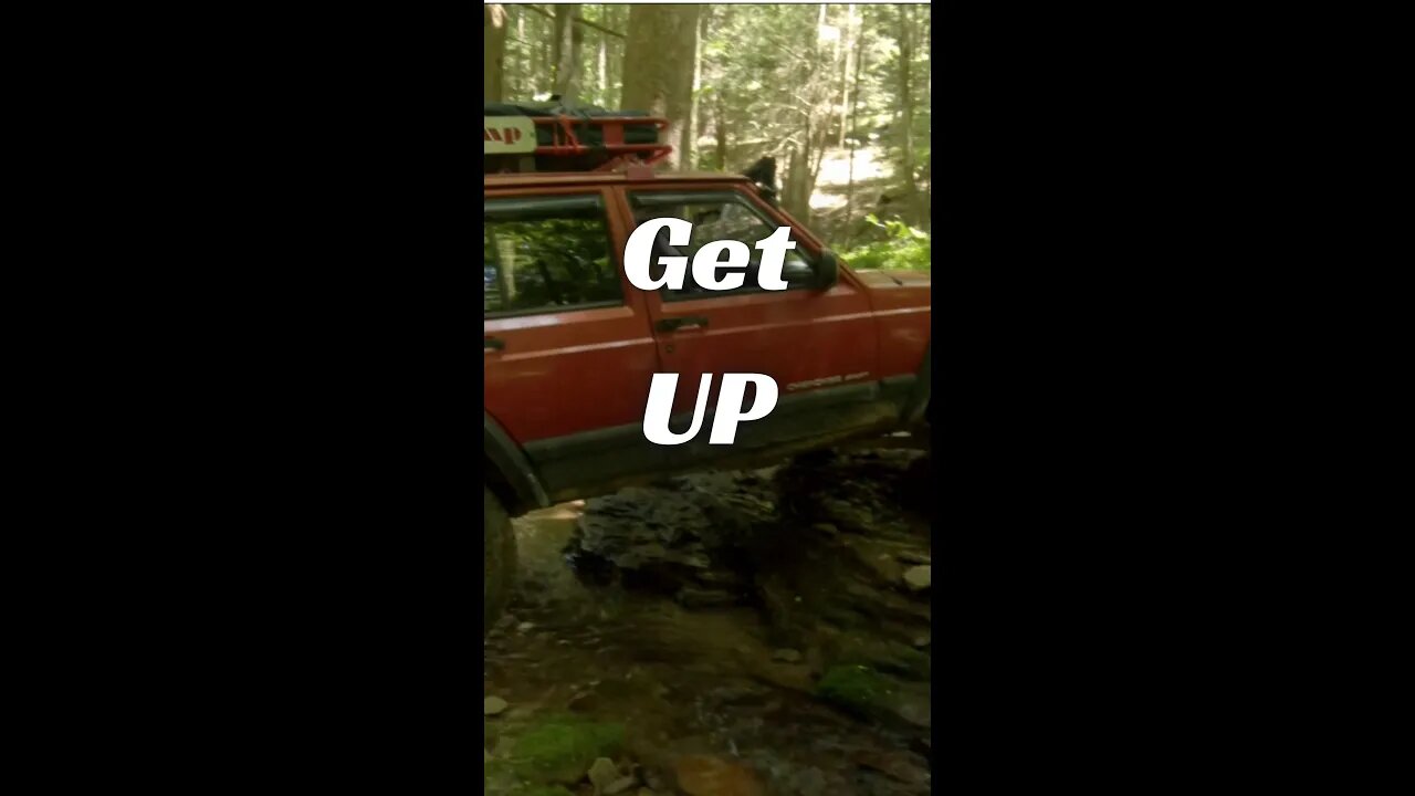 Get Up - Jeep Cherokee XJ Climbing Out of the Creek in the Deep Woods of Pennsylvania #shorts