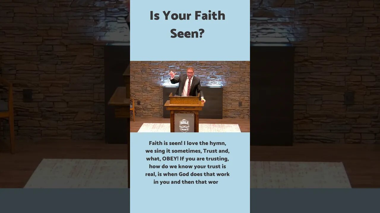 Is Your Faith Seen?