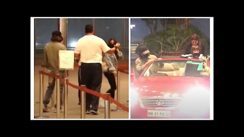 Shah Rukh Khan & AbRam drop Suhana Khan at the airport in a swanky car | SpotboyE