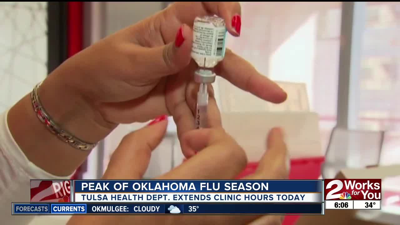 Peak of Oklahoma Flu Season: Tulsa Health Dept. Extends Clinic Hours Today