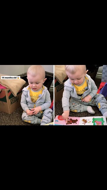 14-month-old baby shows off his vocabulary